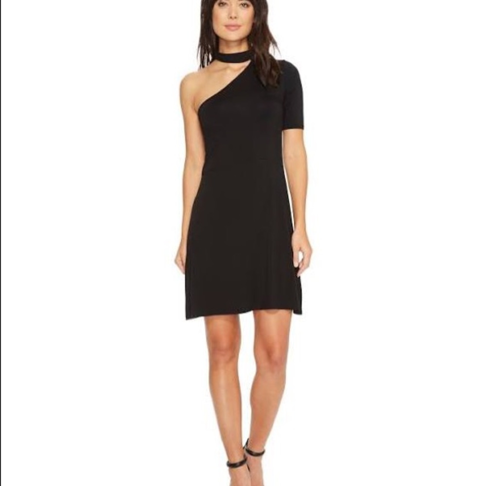 LAmade Black One Shoulder Choker Neck Dress XS